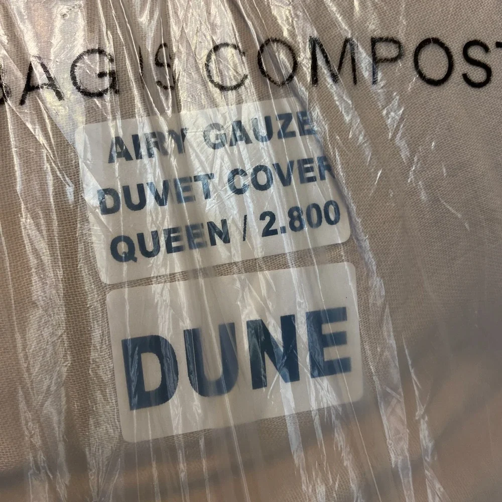 Quince Organic Airy Gauze Duvet Cover Full/Queen Dune Cotton DUVET COVER ONLY